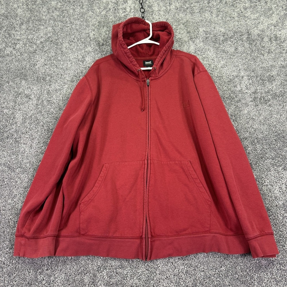Everlast Sport Hoodie Mens 2XL Red Fleece Full Zip Logo Athletic Casual Gym